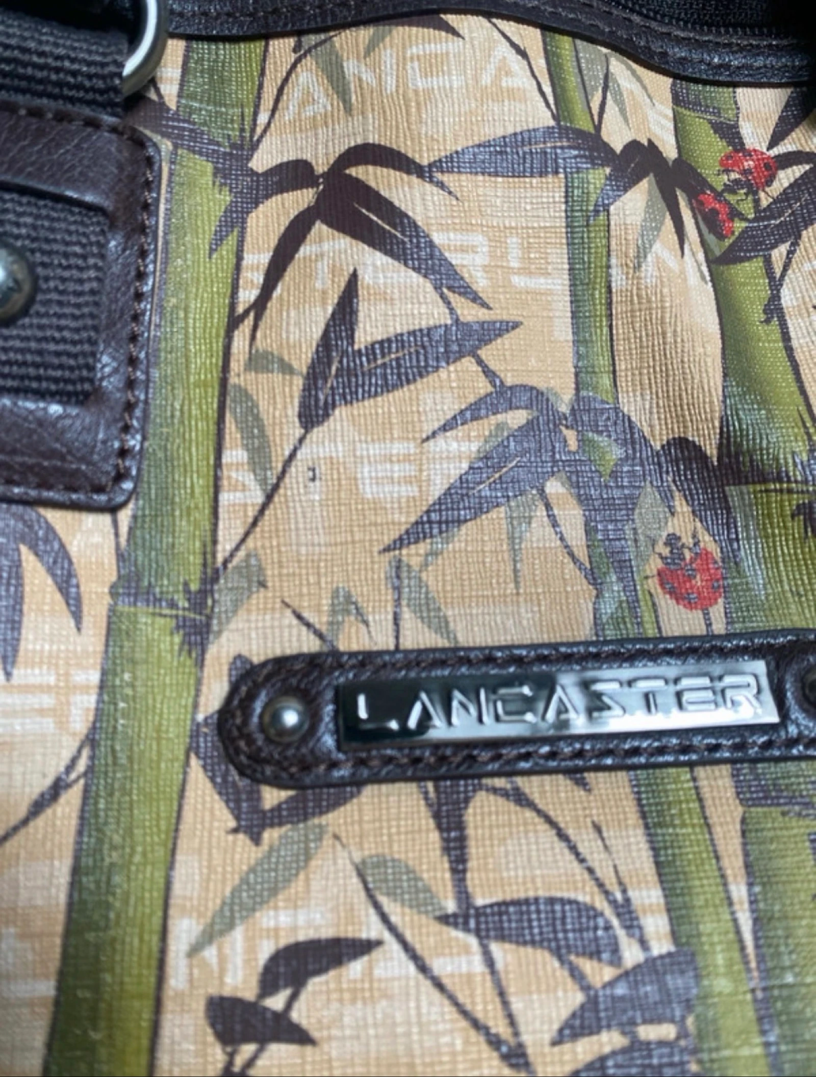Sac à main Lancaster motif bambou vintage avec bandoulière – photo 8